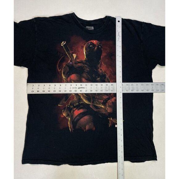 Marvel Deadpool Big Graphic T-shirt Men XXL Black Short Sleeve - Picture 5 of 5
